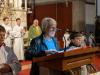 Ulli Hecht verkündet das Evangelium beim Dankgottesdienst Gerda Winner 40 Jahre Pastoralassistentin in der Pfarre Gersthof, Wien 18., mit Abschied von dieser Funktion.