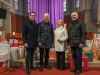 Oliver Möllner (18. Bezirk), Dr Michael Landau (Caritas Österreich), Maria Kissich (Caritas Gersthof), P. Dr. Arkadiusz Zakreta (Pfarrer Gersthof) nach dem Gottesdienst zum Abschluss der Weihnachtspaket-Aktion 2023